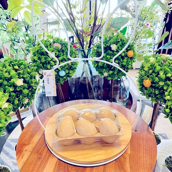 Target EASTER NATURAL WOODEN EGGS 6CT - Picture 1 of 3